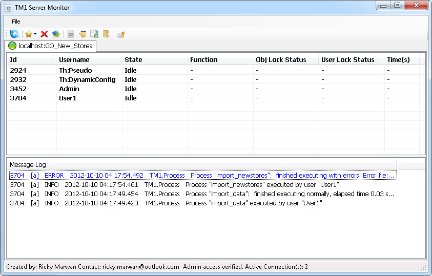 TM1 Server Monitor