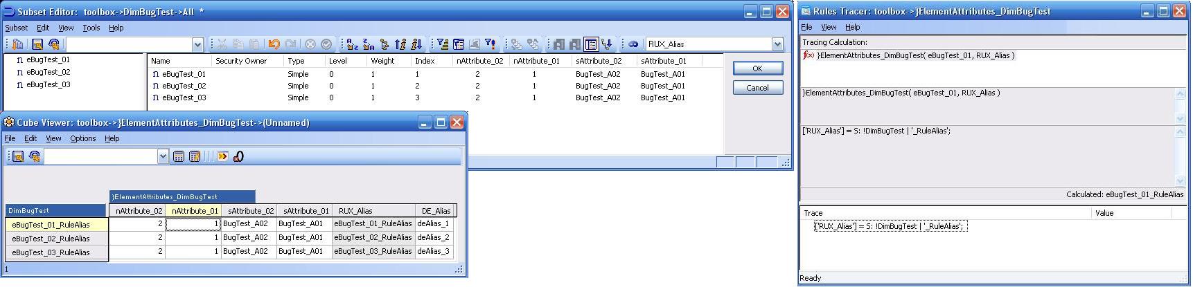 No Alias, Attribute Cube and Rule