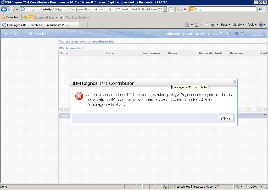 Cognos Contributor TM1