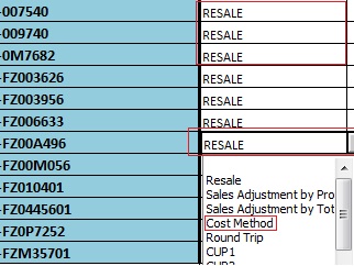 TM1_DropDown - change rows: 1,2,3 and 7 at a time