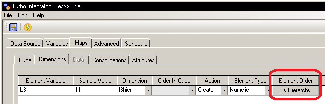 Dimensions tab