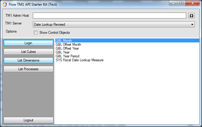 The Flow TM1 API Starter Kit Sample Application