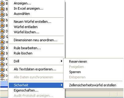 Right click on the cube to check for Security settings. Reservieren = reserve; Sperren = lock