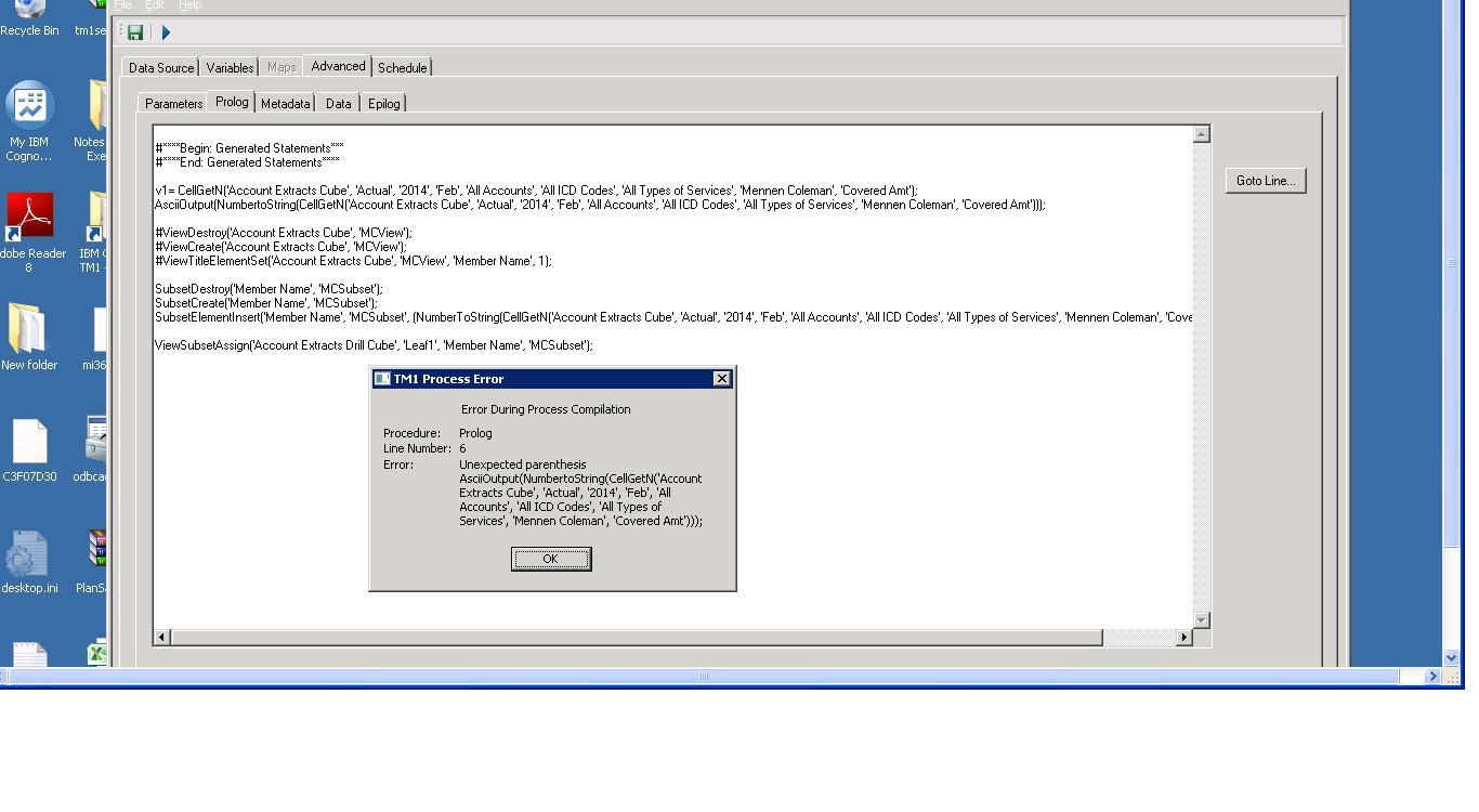 Unexpected Parenthesis Error