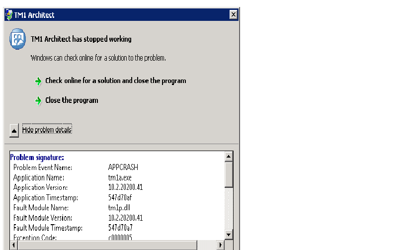 Dimension editor crashes