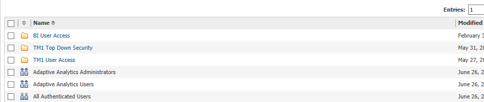 Tm1 security  Groups