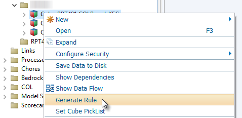 Generate Rule with Performance modeler