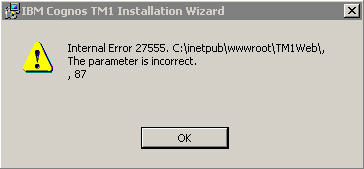 TM1 9.5.1 installation error on Windows 2008