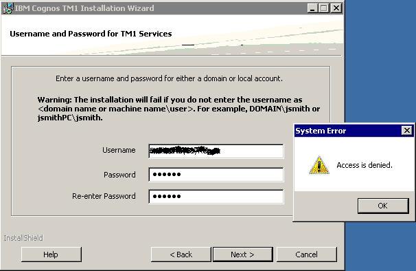 TM1 9.5.1 install error on Windows 2008 R2