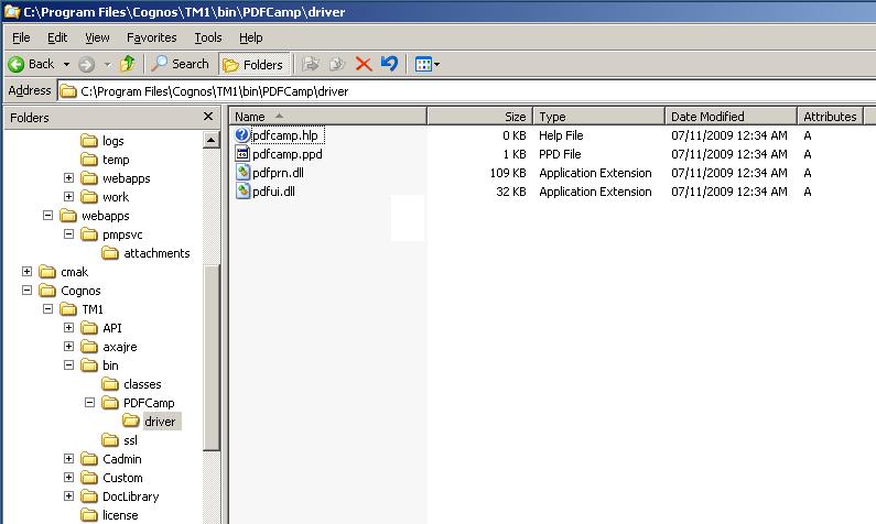 PDFcamp driver folder