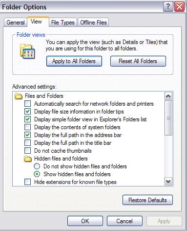 Folder options
