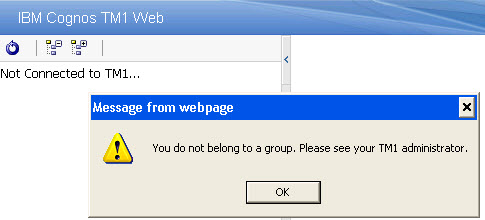 TM1Web Login error
